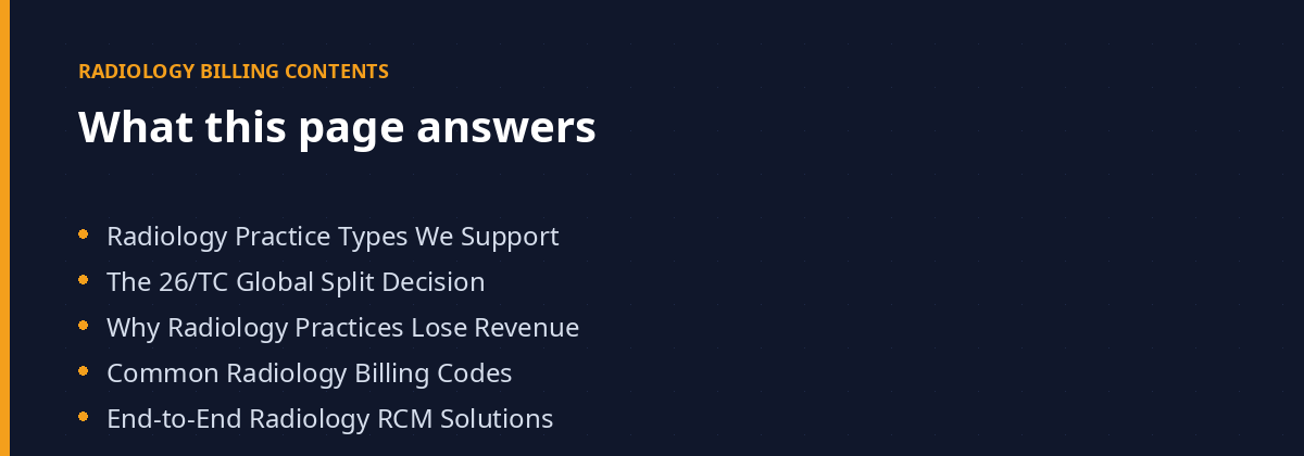 Radiology Billing Services 4 radiology billing - what this page answers