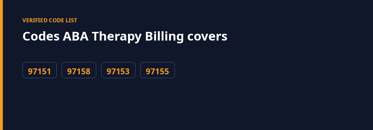ABA Therapy Billing Services 2 ABA therapy billing - codes this page covers