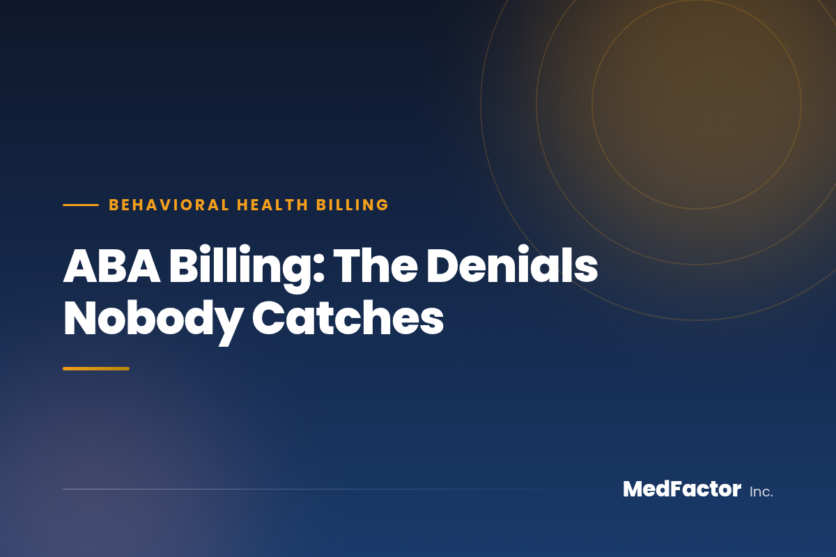 ABA billing and authorization units at MedFactor Inc.